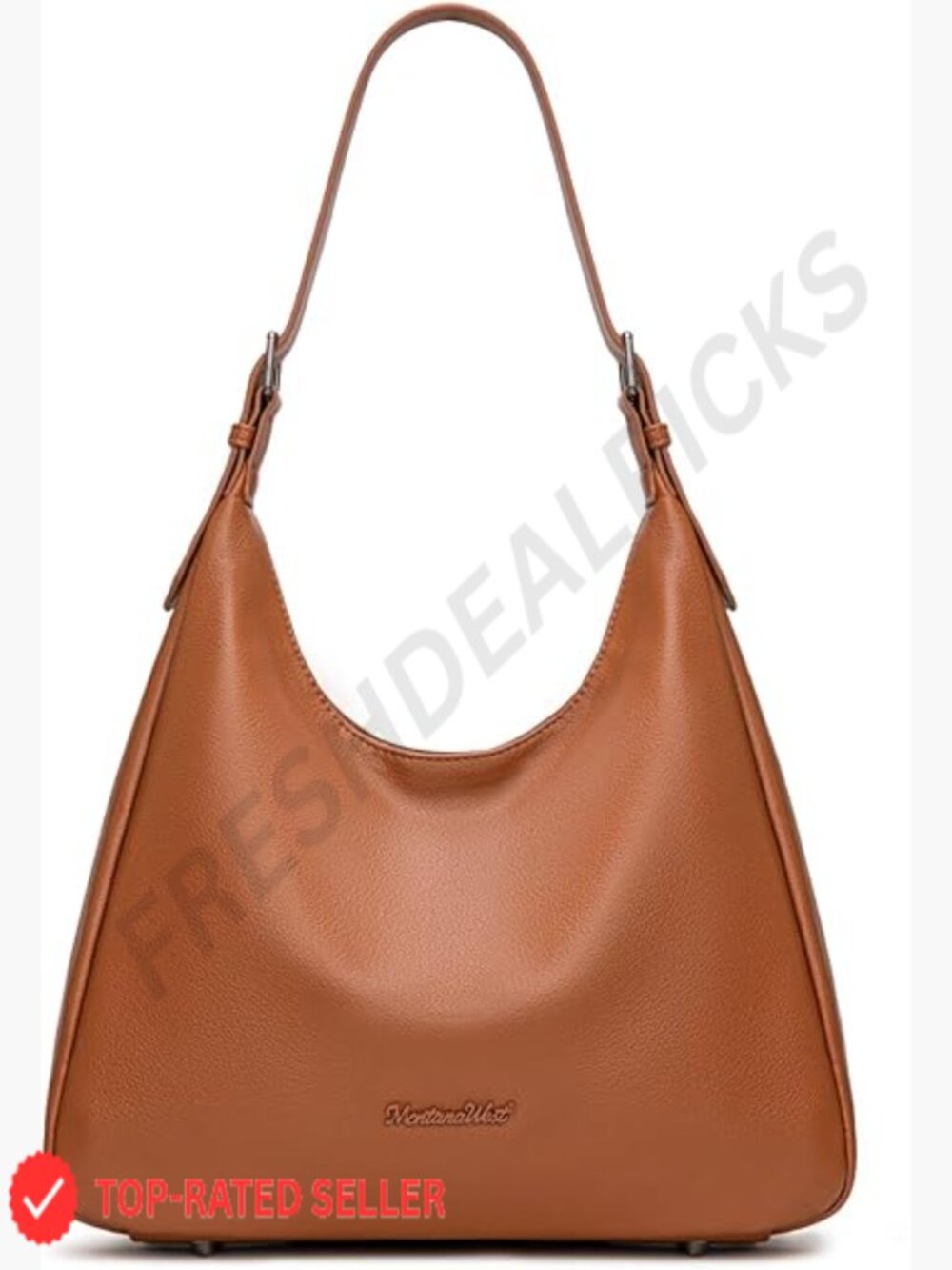 Slouchy Hobo Shoulder Bag Soft PU Leather Adjustable Strap Multi-Pocket Tote